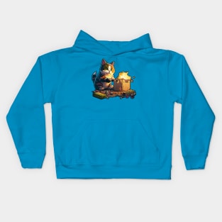 A cat the pyromaniac Kids Hoodie